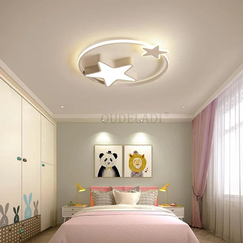 Afralia™ Star LED Ceiling Lamp for Kids Room - Cartoon Design, Bright Illumination