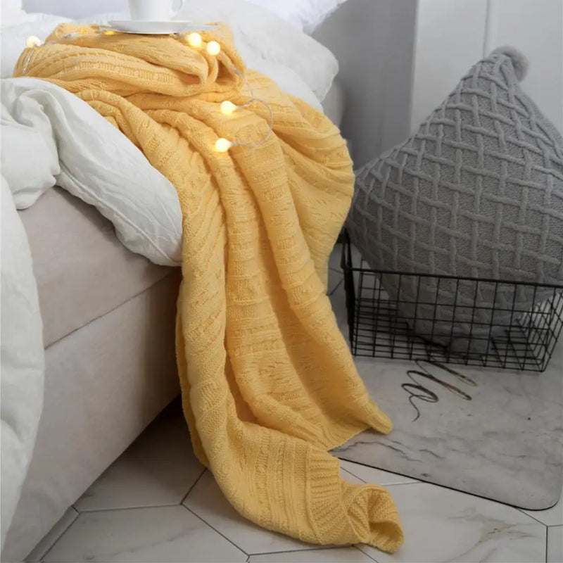 Afralia™ Winter Stripe Sherpa Fleece Blanket - Soft Warm Nordic Style Throw Blanket