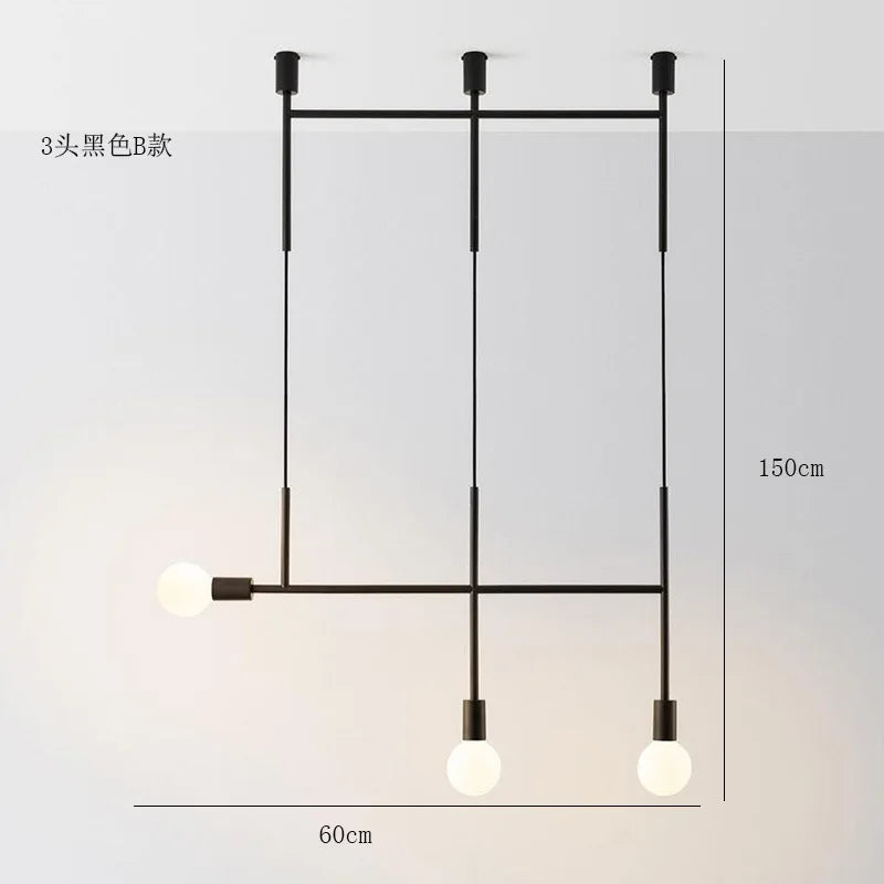 Afralia™ Black Rose Gold Long Tube Chandelier | Nordic Design for Cafe, Bar & Restaurant