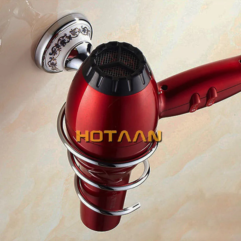 Afralia™ Ceramic Stainless Steel Bathroom Accessories Set, Wall Mounted Luxury Towel Rack Chrome