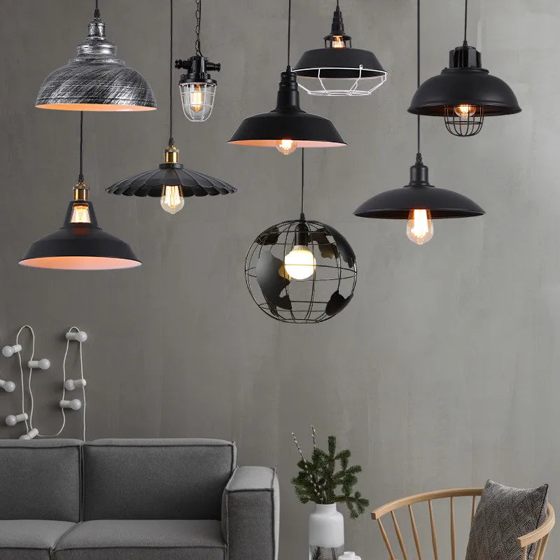 Afralia™ Black Industrial Pendant Light for Kitchen Island Bar Farmhouse Decor