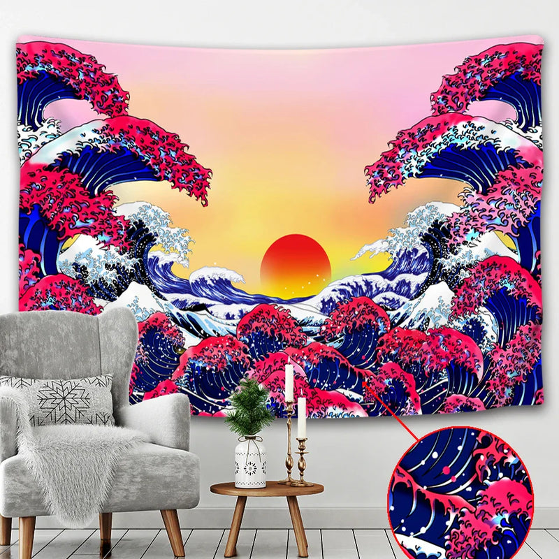 Afralia™ Beach Scenery Tapestry - Bohemian Home Decor Wall Mat for Bedroom