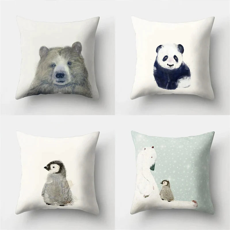 Afralia™ Minimalist Spring Tree Landscape Pillow Cover for Home Decor