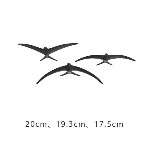 Afralia™ Swallow Golden Resin Bird Wall Hanging for Background Decoration
