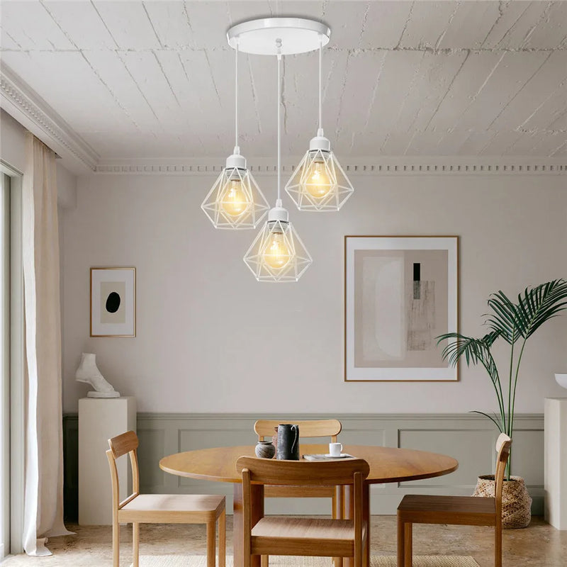 Afralia™ Iron Cage Pendant Lights | Modern Ceiling Chandelier for Living Room & Kitchen