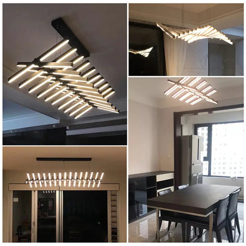 Afralia™ LED Chandelier: Modern Art Pendant Light for Living/Dining Room, Office, Bar