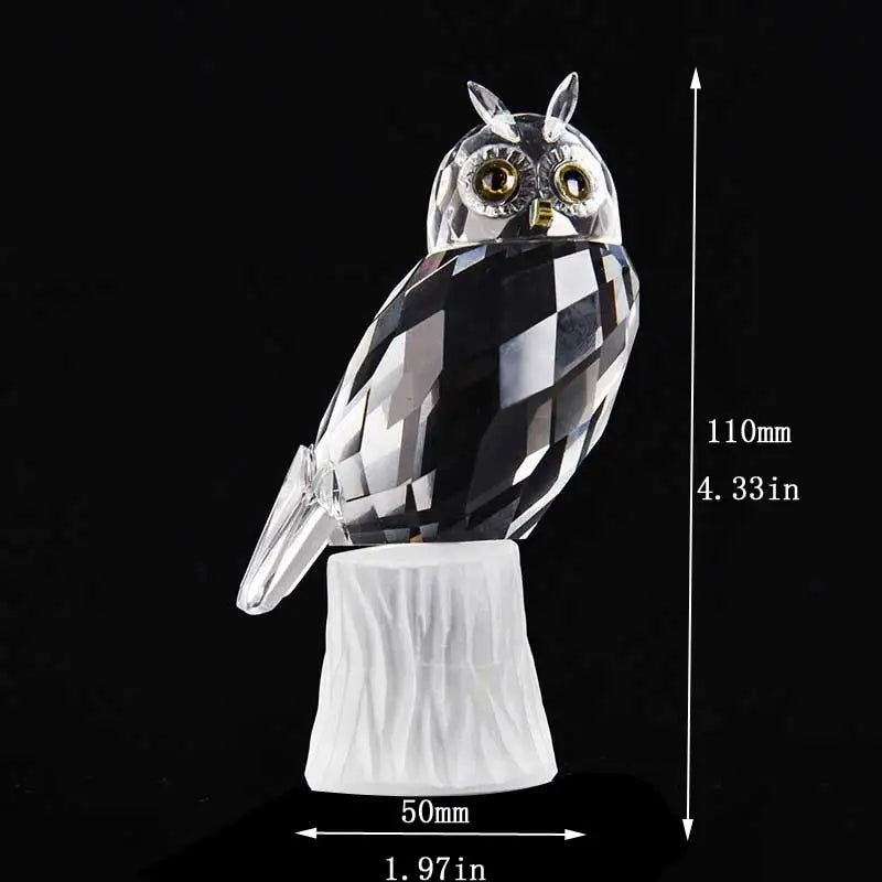 Afralia™ Clear Crystal Animal Figurines Glass Paperweight Statuette Collectible Home Decor