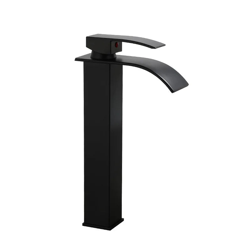 Afralia™ Waterfall Brass Basin Faucet Mixer Tap for Bathroom Sink Hot Cold Water