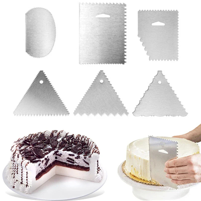 Afralia™ Stainless Steel Fondant Spatula Dough Scraper Cake Decorating Tool