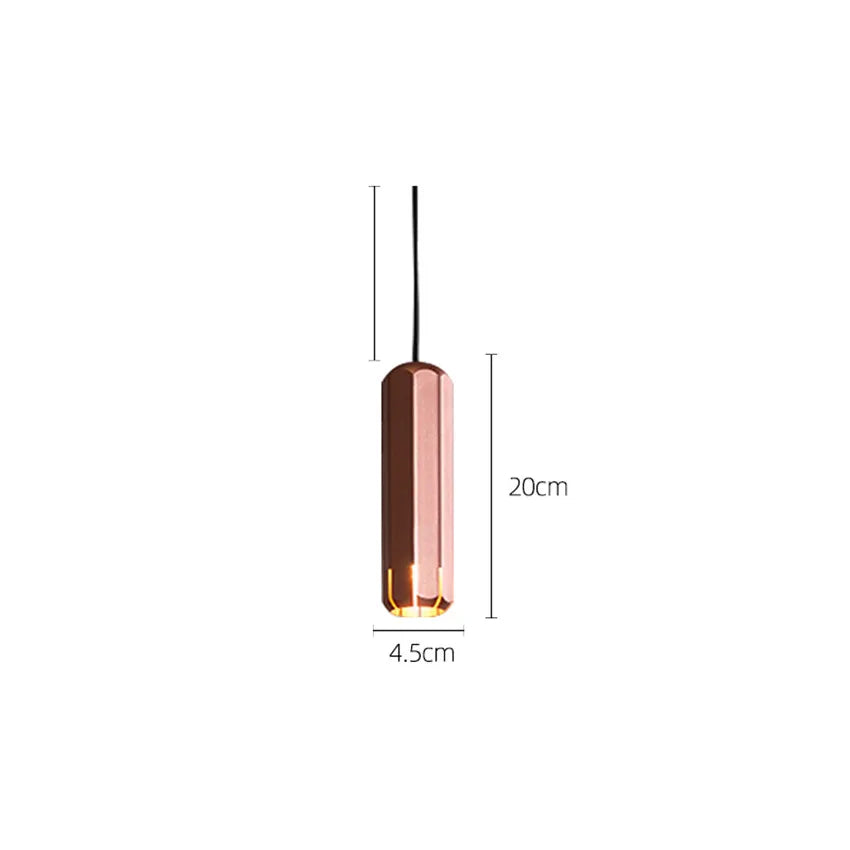 Afralia™ Tube Pendant Lights Minimalist Modern Rose Gold Lamp for Bar Dining Living Room