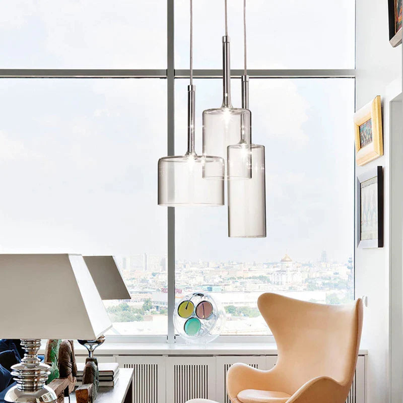 Afralia™ Nordic Glass Chandelier Warm White LED Hanging Lamp for Living Room & Kitchen.