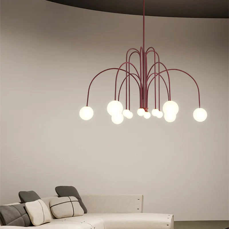 Afralia™ Glass Ball Chandelier: Modern Wrought Iron & Italian Design Lighting for Home & Office