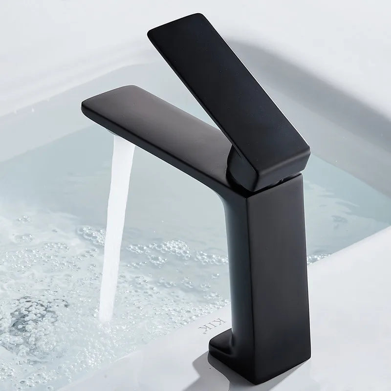 Afralia™ Gold Basin Faucet: Modern Mixer Tap for Bathroom Sink, Hot & Cold Water Control