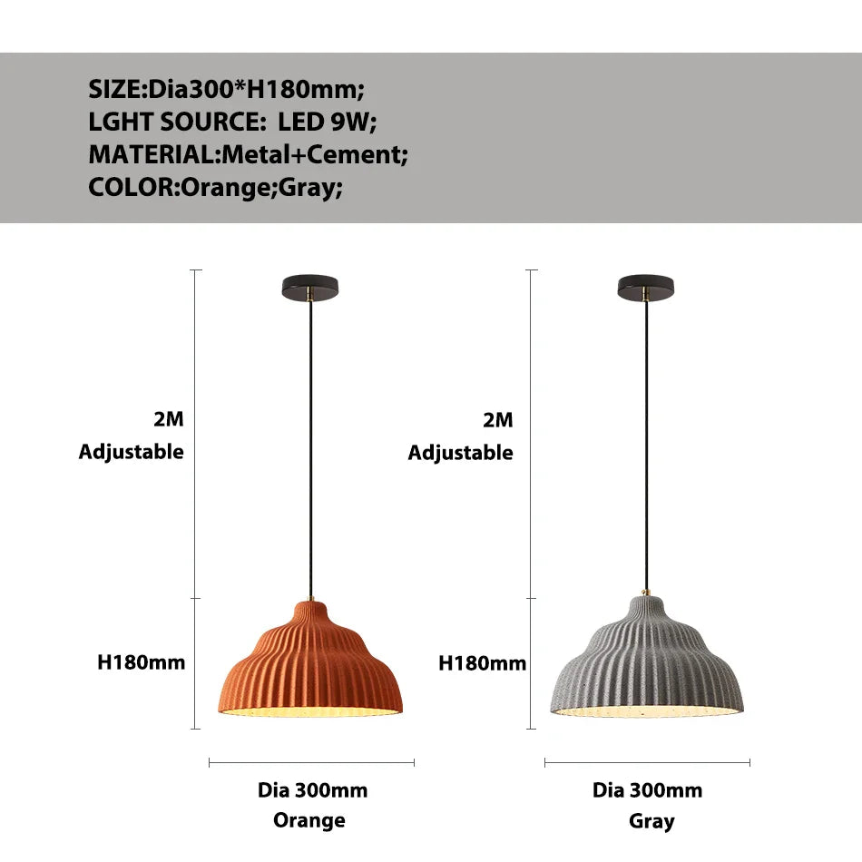 Afralia™ Nordic Concrete Loft Pendant Chandelier Dining Room Kitchen Light