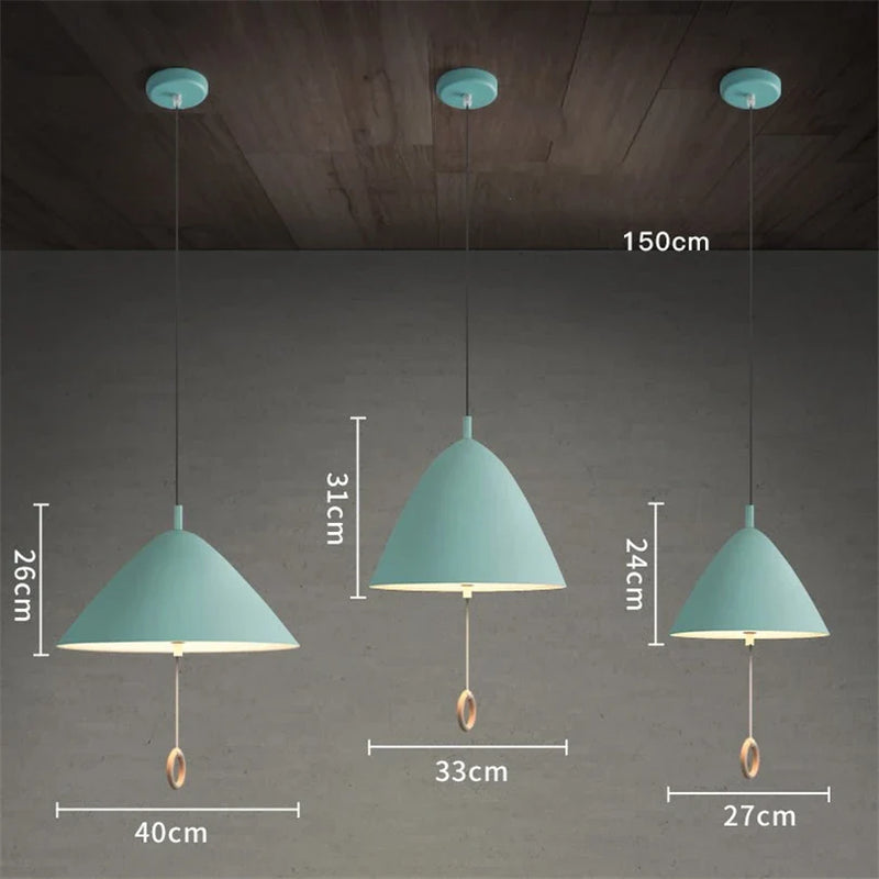 Afralia™ Macaron Pendant Light: Modern Dining Room Bedroom Lamp with Pull Switch