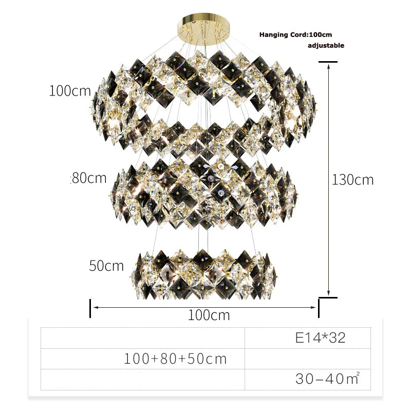 Afralia™ Crystal Dimmable LED Chandelier in Gold and Silver Finishes