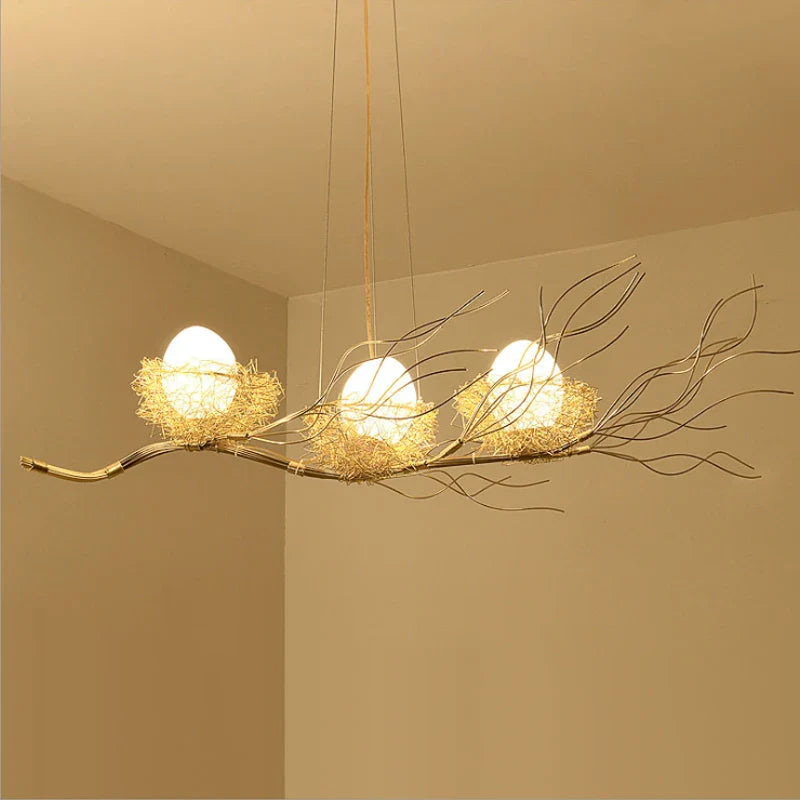 Afralia™ Bird's Nest LED Pendant Light for Dining Room, Cafe, Bar, Restaurant Decor