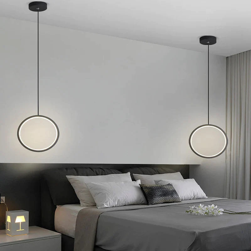 Afralia™ Modern Round Pendant Lamp LED Hanging Light for Bed Side & Living Room