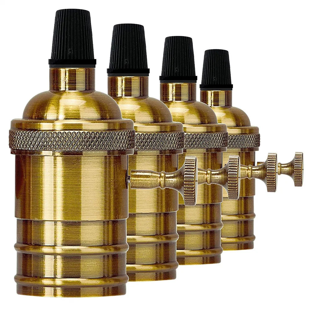 Afralia™ Vintage E27 Socket Lamp Base With Switch - Edison Style Bulb Holder Socket