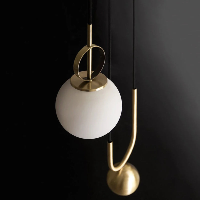 Afralia™ Stretchable Glass Ball Pendant Lamp for Bedroom Bedside, Industrial Design Hanging Light Fixtures