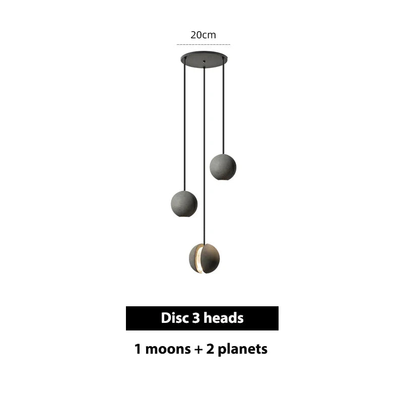 Afralia™ Cement Pendant Light | Nordic Design Moon Planet Hanging Lamp for Dining Room