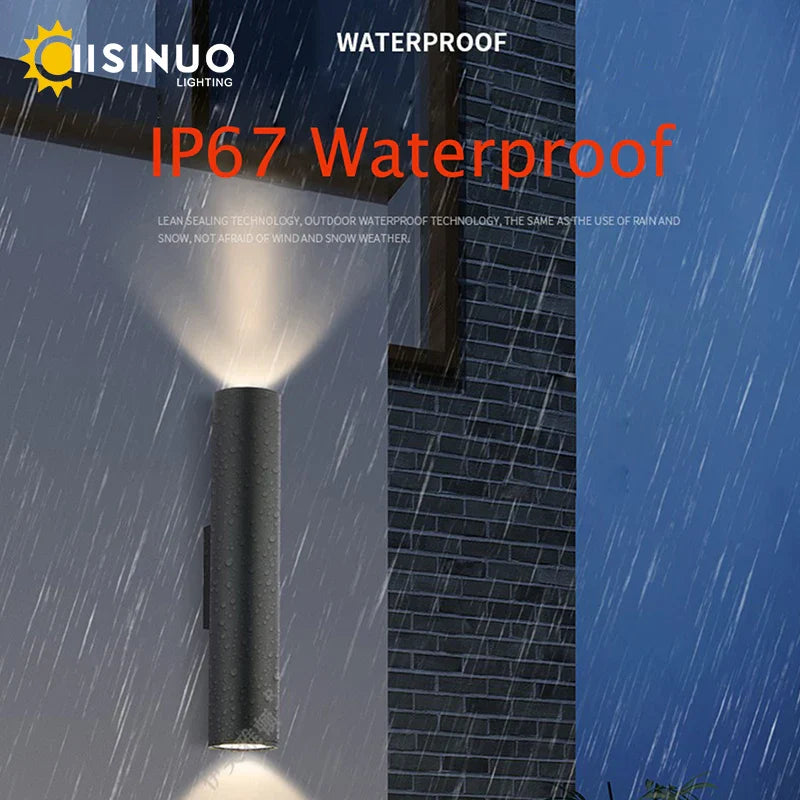 Afralia™ Outdoor LED Wall Lamp IP67 Aluminum Garden Porch Sconce Light