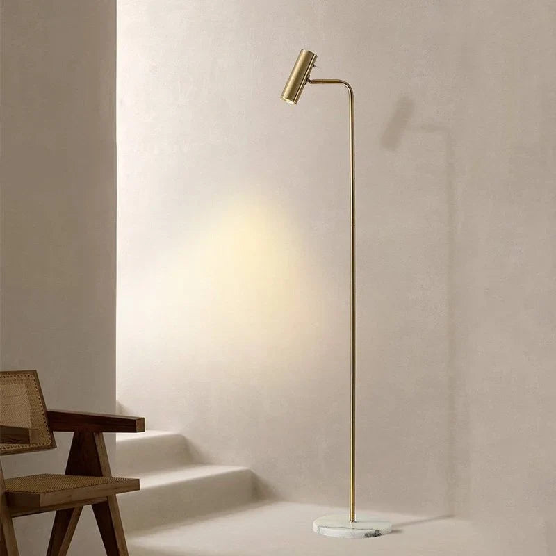 Afralia™ Metal Marble Base Floor Lamp - Minimalist Modern Standing Light