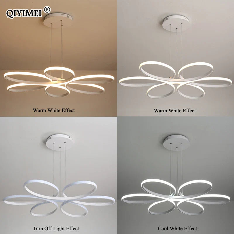 Afralia™ LED Ceiling Lights for Home Decor, White/Black Body, Living Room Bedroom Fixture