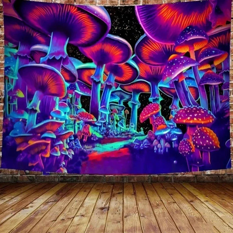 Afralia™ Illusory Mushroom Art Tapestry - Colorful Hippie Wall Hanging