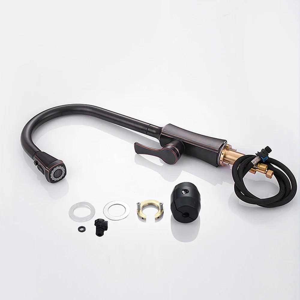 Afralia™ Chrome Kitchen Faucet Wall Mount Water Mixer Tap Black Sink Mixer