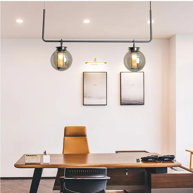 Afralia™ Chandelier: Industrial Metal Glass Ball Lighting for Retro Restaurant and Living Room