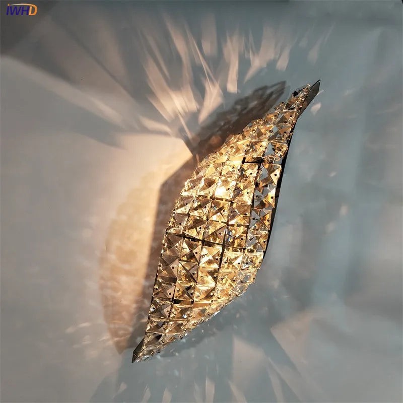 Afralia™ Nordic Crystal Wall Lamp LED Light for Living Room Bathroom Mirror Fixtures