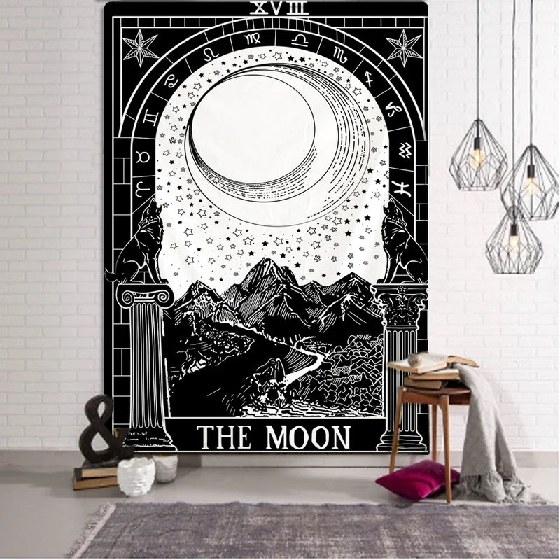 Afralia™ Tarot Card Psychedelic Tapestry Wall Hanging for Bohemian Home Decor