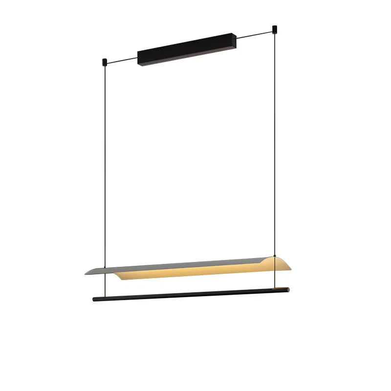 Afralia™ Scandinavian Flat Office Chandelier Minimalist Long Lampshade