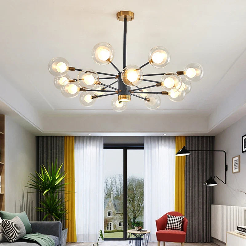 Afralia™ Glass Ball Chandelier Modern Spotlight Pendant Lamp Lighting