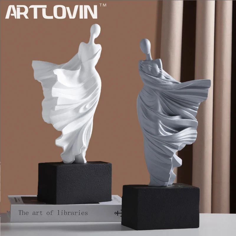 Afralia™ Abstract Dancer Figure Resin Sculpture for Modern Home Decor