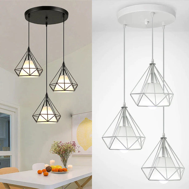 Afralia™ Diamond Pendant Lights Trio for Modern Dining Room and Kitchen