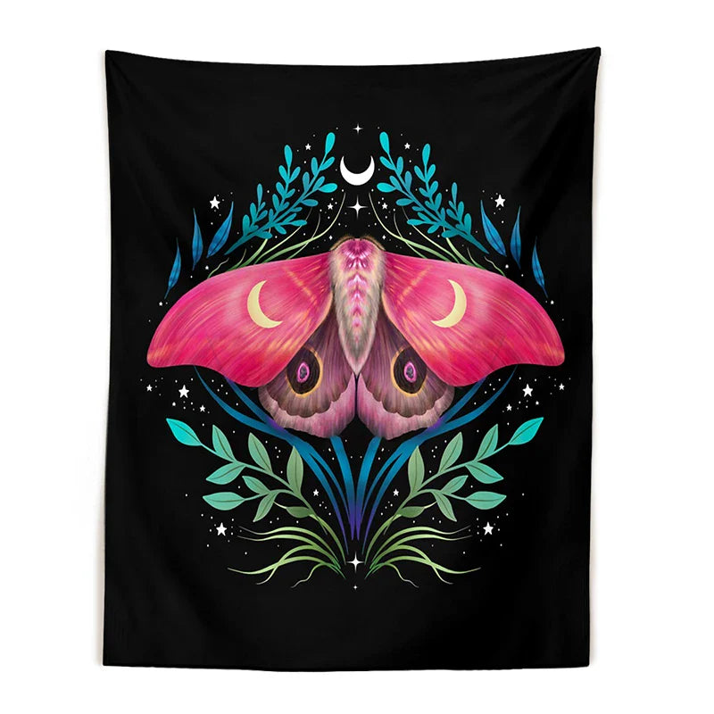 Afralia™ Psychedelic Sun Moon Butterfly Tapestry Wall Hanging Room Decoration Art