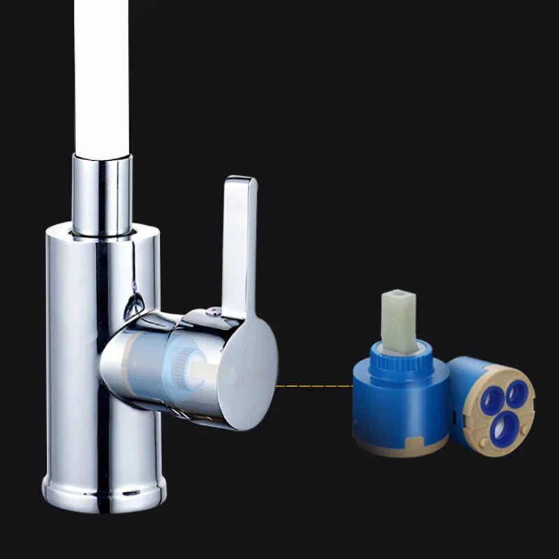 Afralia™ Silica Gel Nose Kitchen Faucet Cold and Hot Water Mixer Tap Rotating Deck Installation