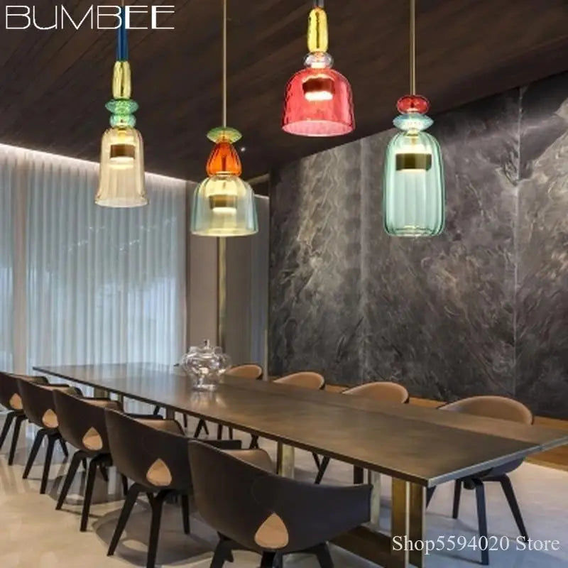 Afralia™ Retro Glass Candy Pendant Light for Children's Room - Nordic Style