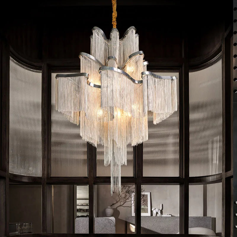 Afralia™ Tassel Chandelier: Modern LED Lighting for Living Room, Bedroom, Kitchen, Dining & Corridor