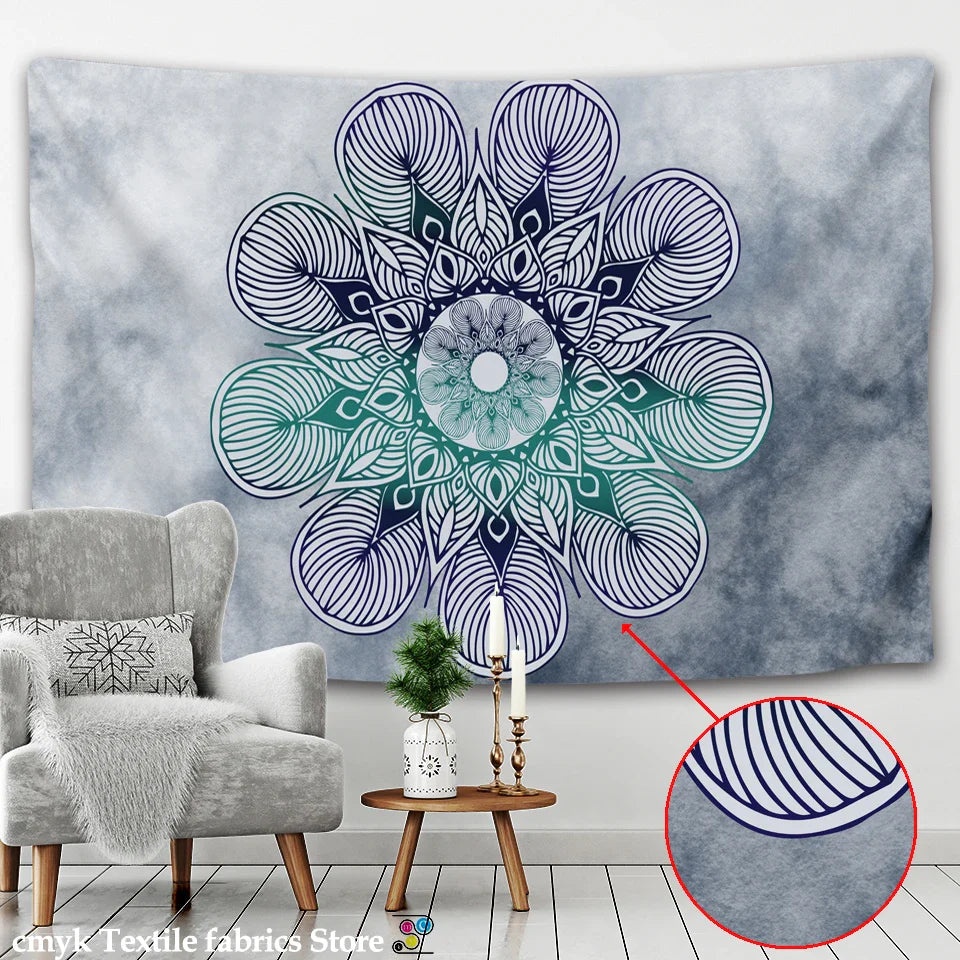 Afralia™ Boho Sun Moon Mandala Wall Tapestry Psychedelic Hippie Decor