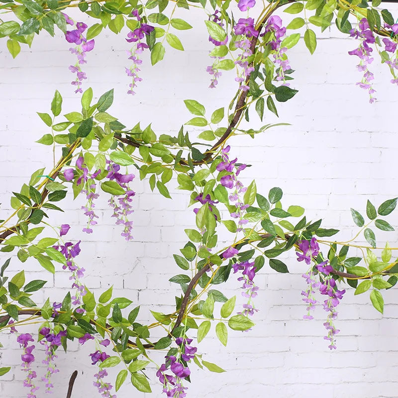 Afralia™ Silk Rose Garland Vine for Wedding Home Garden Decoration