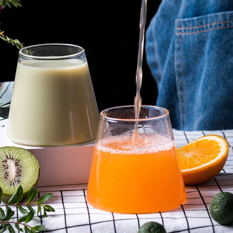 Afralia™ Mountain Glass Cup Set - Creative Japanese Design for Juice, Tea, Wine, Coffee