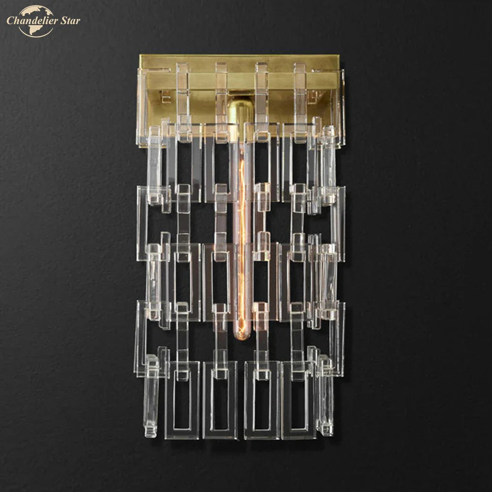 Afralia™ Crystal Wall Sconce Lamp: Modern Art Deco Square Design for Home Interior