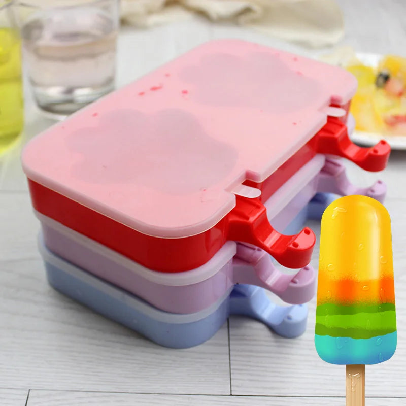 Afralia™ Silicone Rabbit Popsicle Mold Set with Wood Sticks - Ice Cream Maker