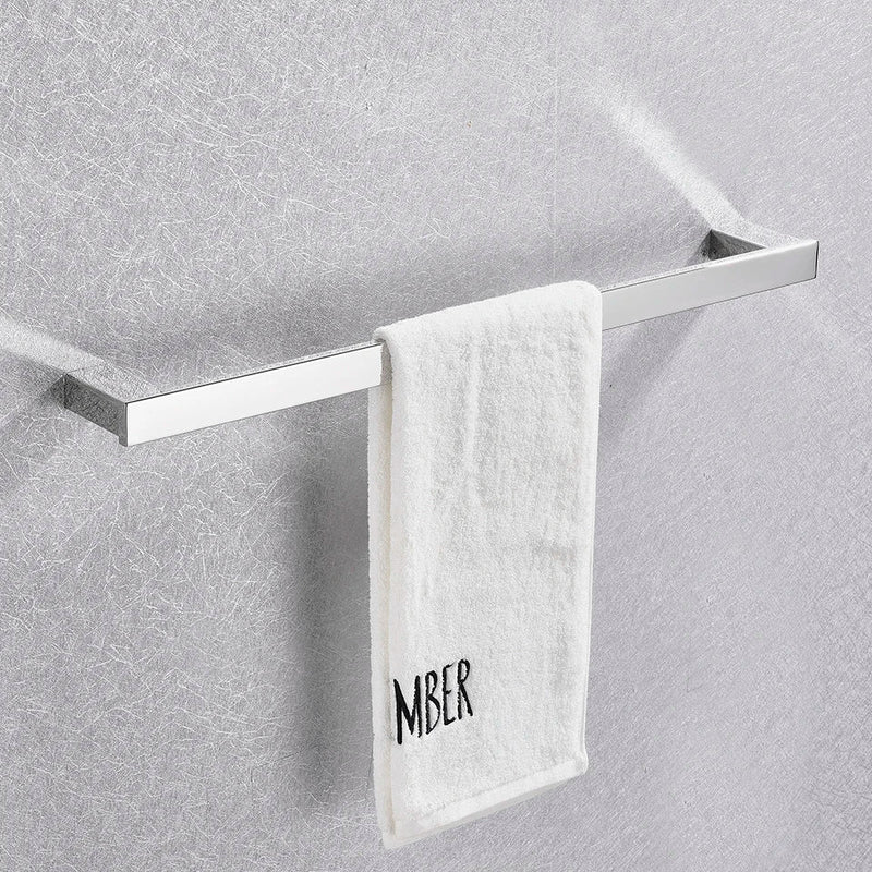 Afralia™ Chrome Bathroom Accessories Set: Robe Hook, Towel Rail, Rack, Shelf, Tissue Holder.