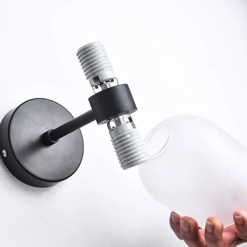 Afralia™ Nordic Glass Wall LED Sconce for Living Room Bedroom Bathroom Decor