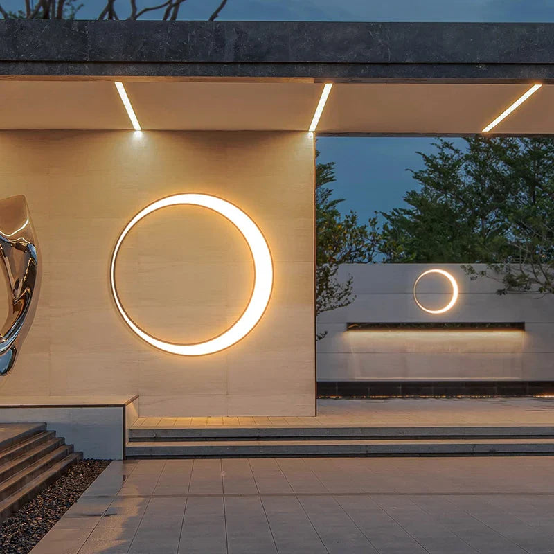 Afralia™ Moon Stainless Steel Outdoor Wall Sconces - Modern Garden Porch Light