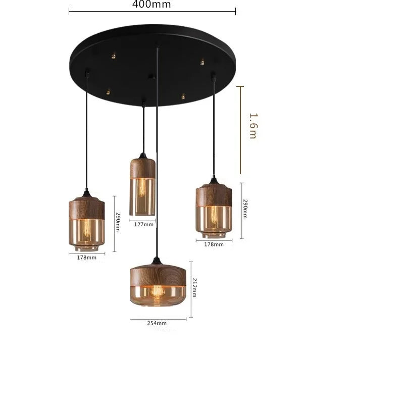 Afralia™ Nordic Wood LED Pendant Lights for Dinning Room Bedroom Cafe Bar Restaurant